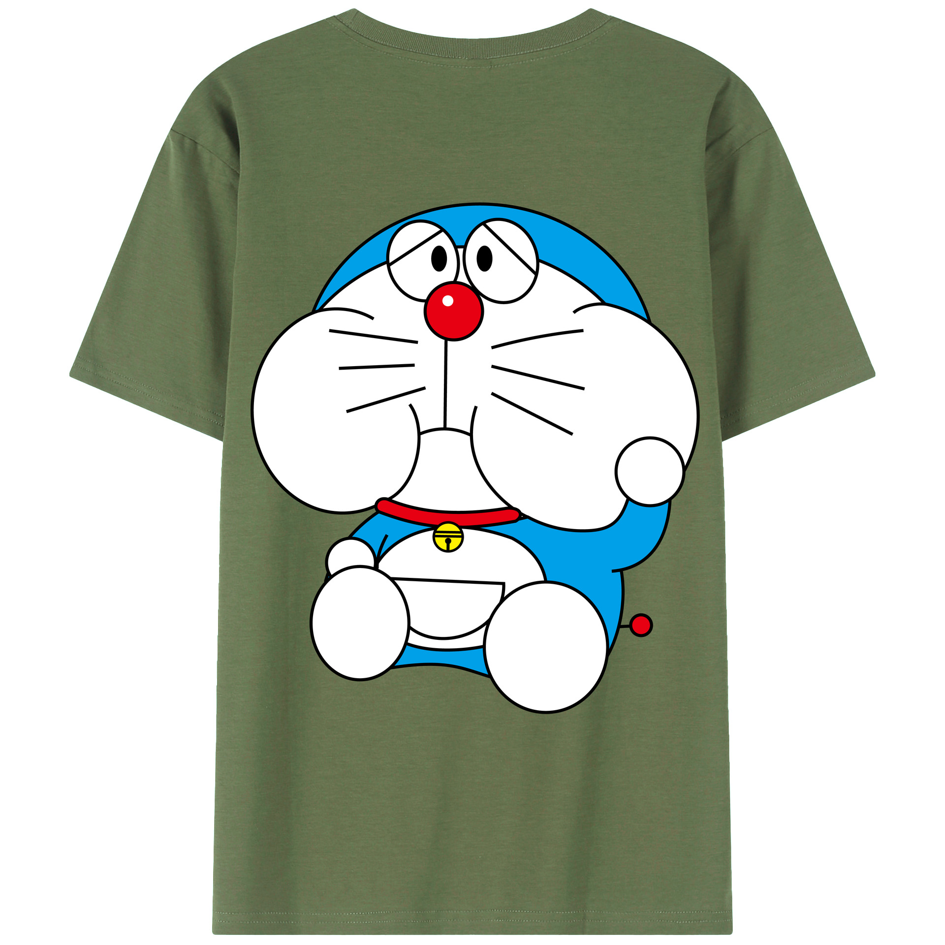 （画像用） ドラえもん Doraemon 綿100％ メンズ半袖Tシャツ（バックプリント） 通気性